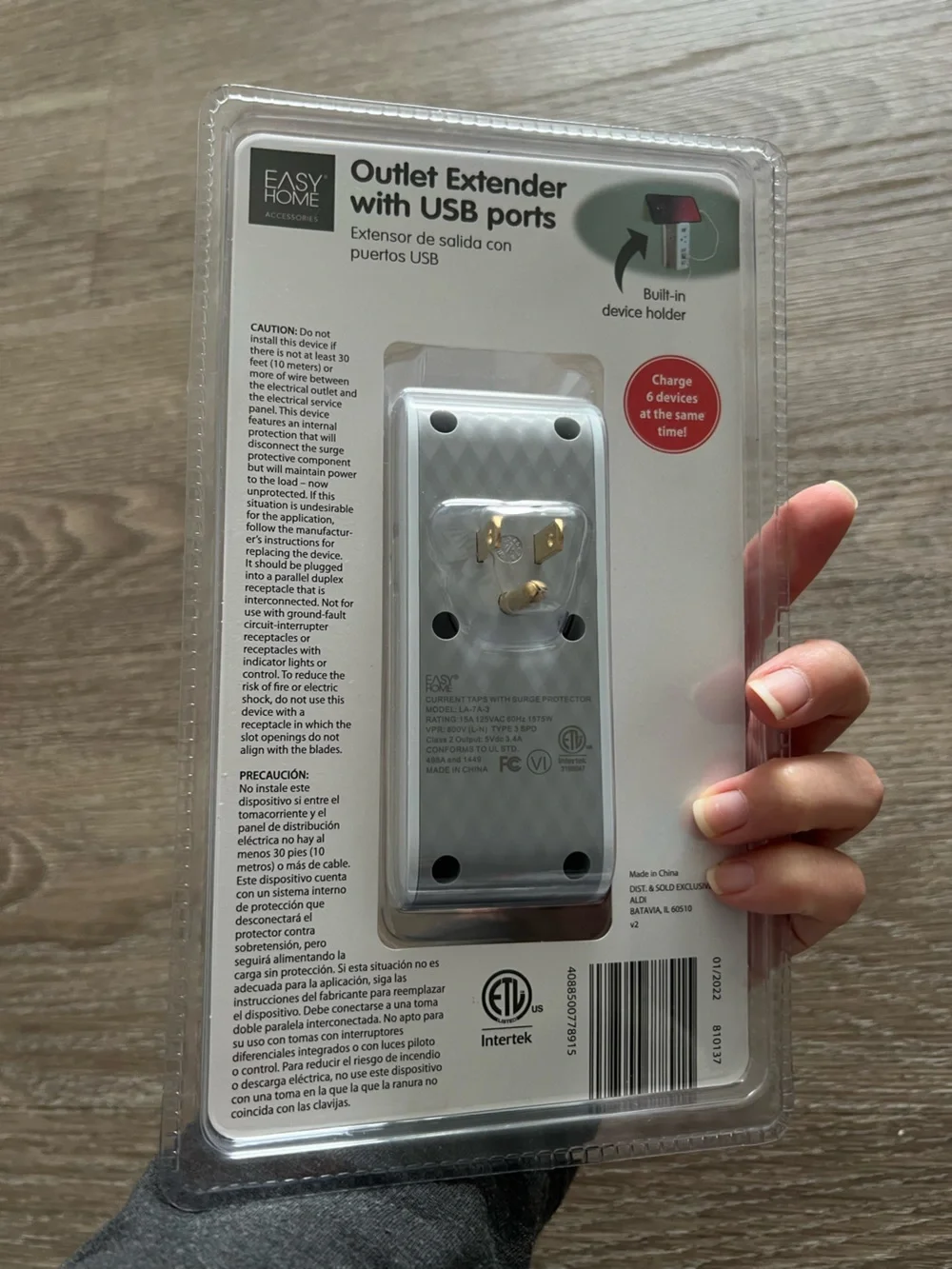 White Outlet Extender with USB Ports